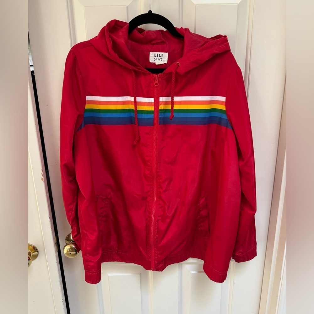 80s Inspired Rainbow Windbreaker